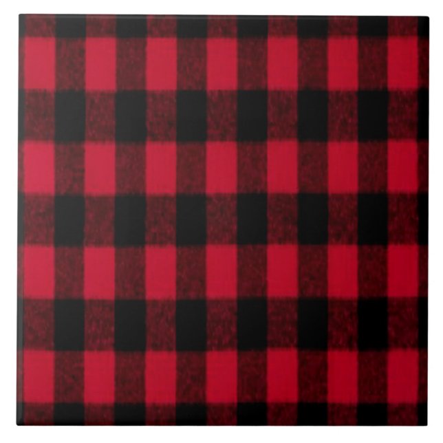 Flanalo Buffalo Play Red lumberjack struktur Kakelplatta (Framsidan)