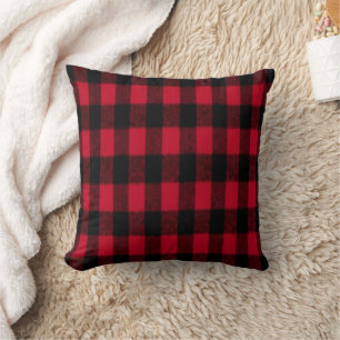 Flanalo Buffalo Play Red lumberjack struktur Kudde