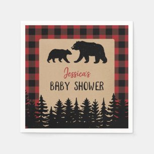 Flanals Äventyr Bear Baby Shower Decor Pappersservett