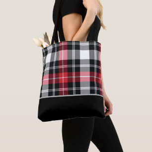 Flanals Black, White och Red Tartan Play Tygkasse