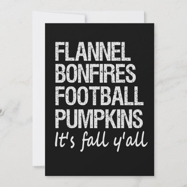 Flanals Bonfire Football Pumpkins Det är Fall Y'al Julkort (Framsida)