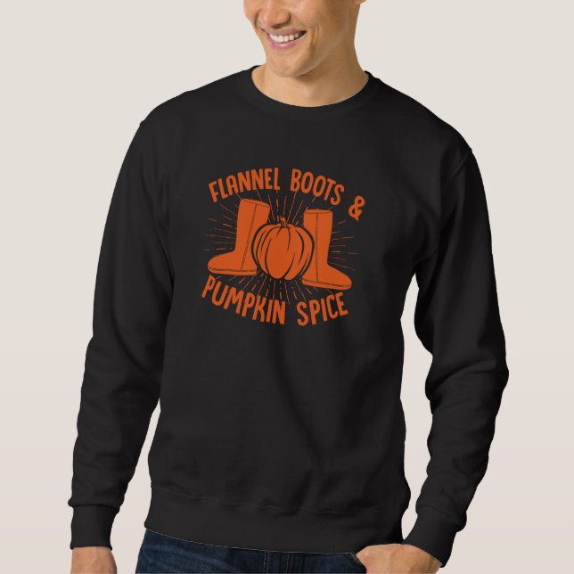 Flanals Boots och Pumpkin Spice Lång Ärmad Tröja (Framsida)