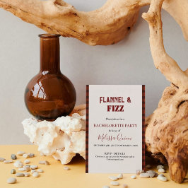 Flanals & fizz vinterbachelorette helg party inbjudningar