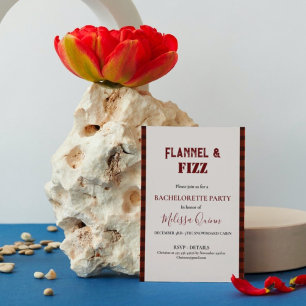 Flanals & fizz vinterbachelorette helg party inbjudningar