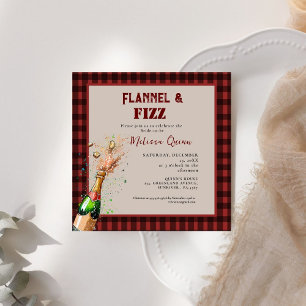 Flanals & fizz vinterröd och svart möhippa inbjudningar