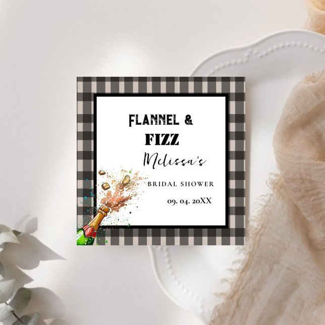 Flanals & fizz vinterröd och svart möhippa pappersservett (Skapare uppladdad)