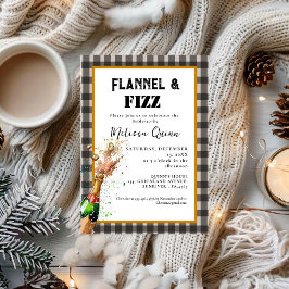 Flanals & fizz vintersvartvitt möhippa inbjudningar