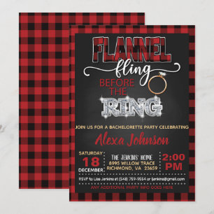 Flanals Fling Bachelorette Party bjudande - Red Inbjudningar