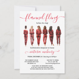 Flanals Fling före Ring Bachelorette Party Inbjudningar