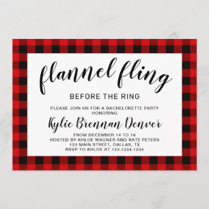 Flanals Fling före Ring.Bachelorette Party Inbjudningar