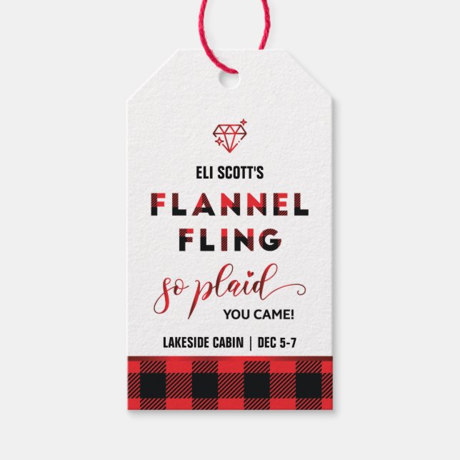 Flanals Fling Personlig Tack Favor Presentetikett (Framsidan)