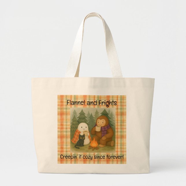 Flanals & Frights Tote Bag - Mysigt Fall Jumbo Tygkasse (Framsidan)