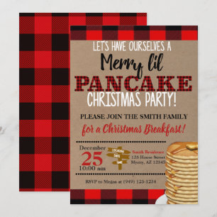 Flanals Merry Lil Pancake-julfrukost Inbjudningar