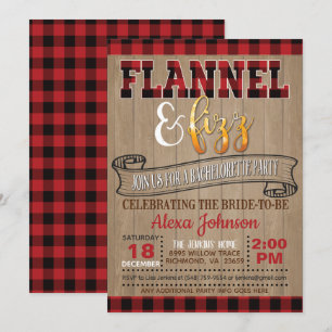 Flanals och Fizz Bachelorette Party Inbjudningar