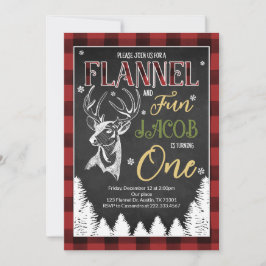 Flanals och Roligt Första födelsedag Inbjudningar