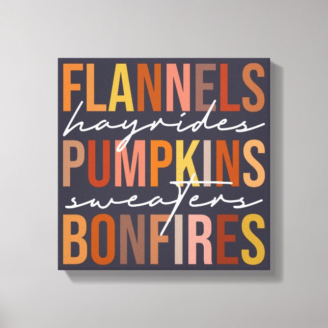 Flanals Sweaters Pumpkins Fall Favorites Ord Art Canvastryck (Framsida)