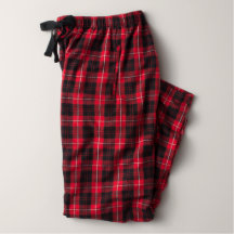 Flanals Women's Pajama Byxor i Red and Black