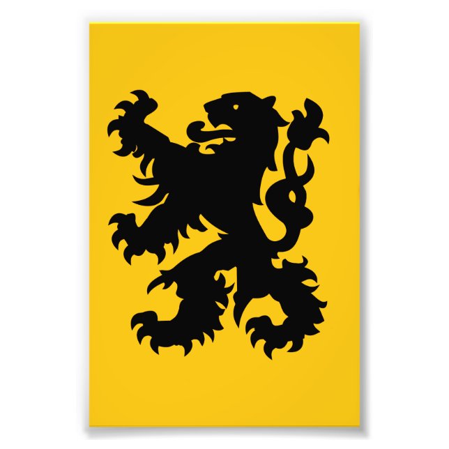 Flanderns lejon emblem fototryck (Framsidan)