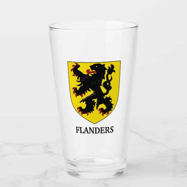 Flanderns vapen heraldisk lejon glaskopp (Framsida)