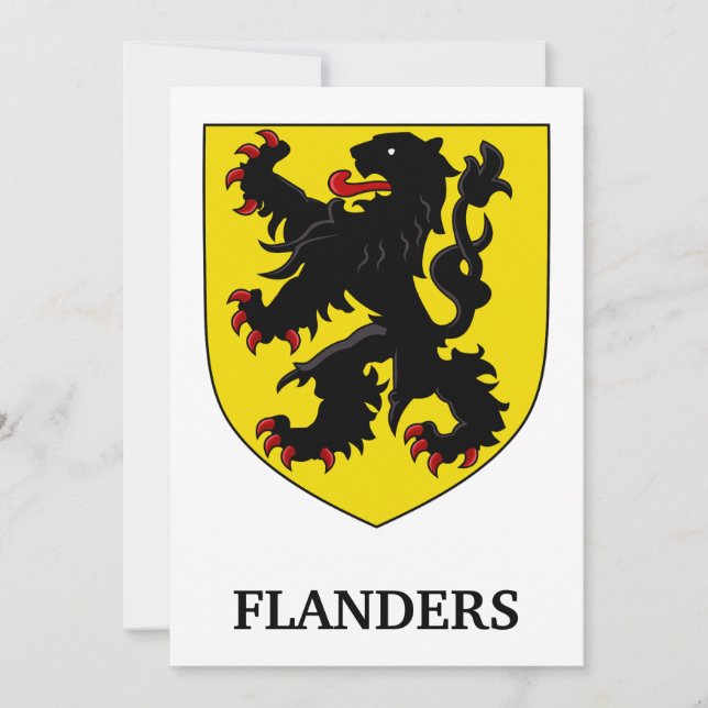 Flanderns vapen heraldisk lejon inbjudningar (Framsida)