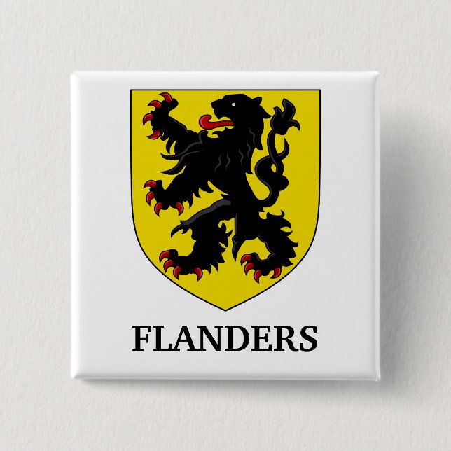 Flanderns vapen heraldisk lejon knapp (Framsida)
