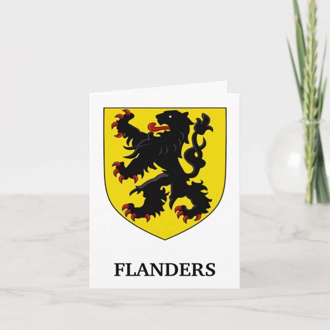 Flanderns vapen heraldisk lejon kort (Framsida)