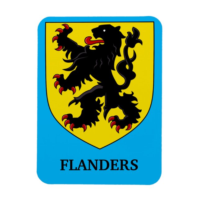 Flanderns vapen heraldisk lejon magnet (Vertikal)