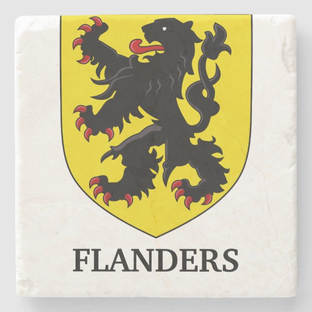 Flanderns vapen heraldisk lejon stenunderlägg (Framsidan)