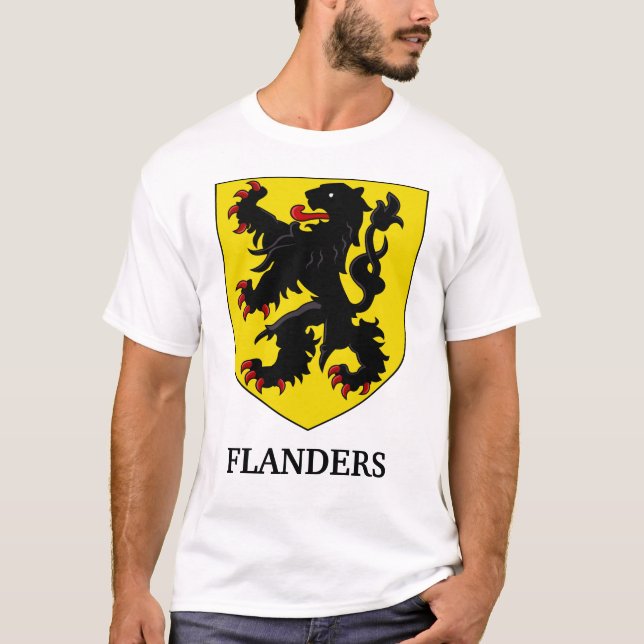 Flanderns vapen heraldisk lejon t shirt (Framsida)