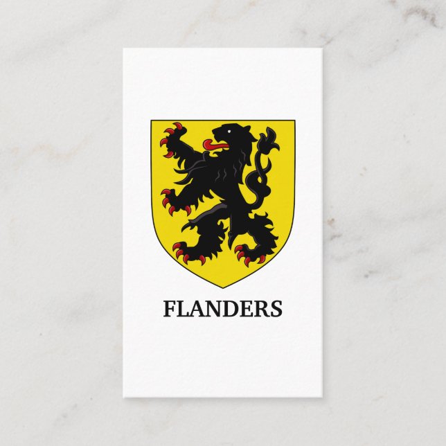 Flanderns vapen heraldisk lejon visitkort (Framsida)