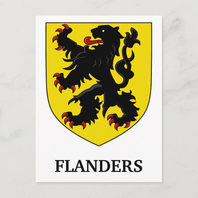 Flanderns vapen heraldisk lejon vykort (Framsida)
