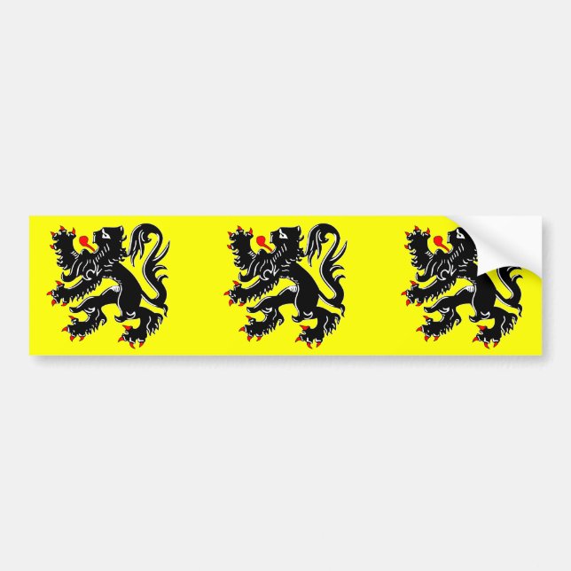 Flanders Belgien flagga Bildekal (Framsidan)