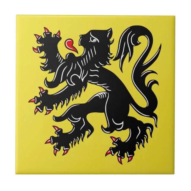 Flanders (Belgien) flagga Kakelplatta (Framsidan)