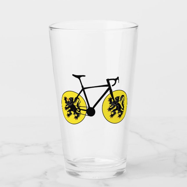 Flanders Flagga Cycling Glaskopp (Framsida)