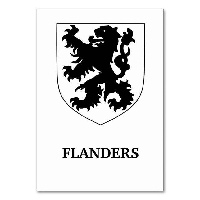 Flanders Lejon Grafisk Design Konst Bordsnummer (Framsidan)