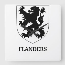 Flanders Lejon Grafisk Design Konst Fyrkantig Klocka