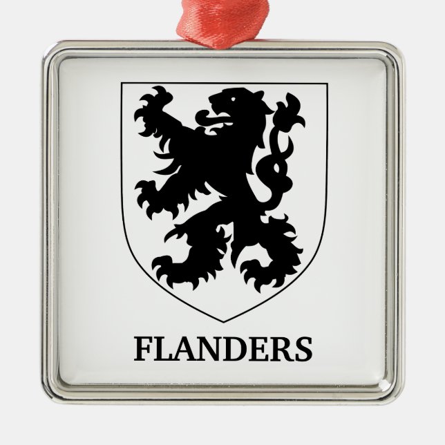 Flanders Lejon Grafisk Design Konst Julgransprydnad Metall (Framsidan)