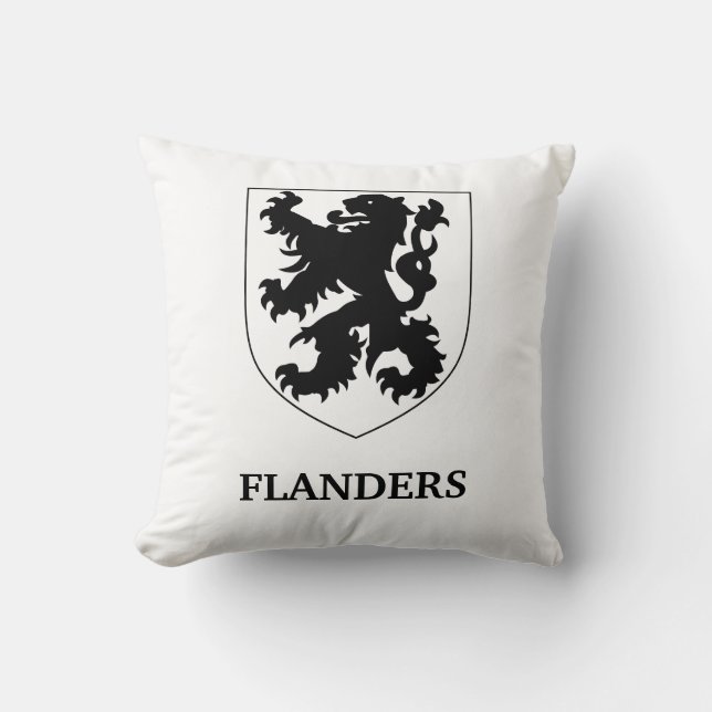Flanders Lejon Grafisk Design Konst Kudde (Framsida)
