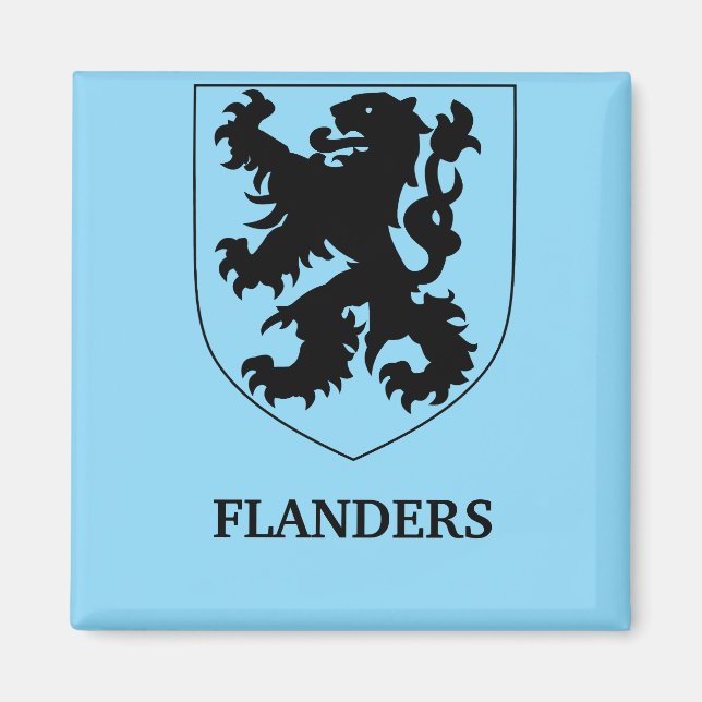 Flanders Lejon Grafisk Design Konst Magnet (Framsidan)