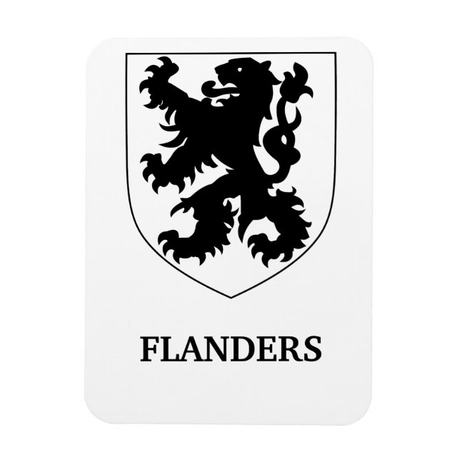 Flanders Lejon Grafisk Design Konst Magnet (Vertikal)