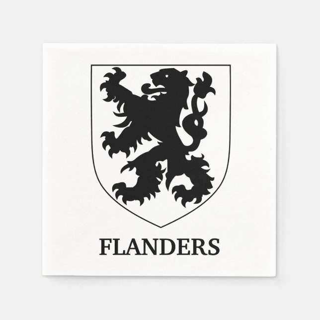 Flanders Lejon Grafisk Design Konst Pappersservett (Framsidan)