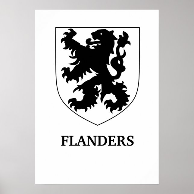 Flanders Lejon Grafisk Design Konst Poster (Framsidan)