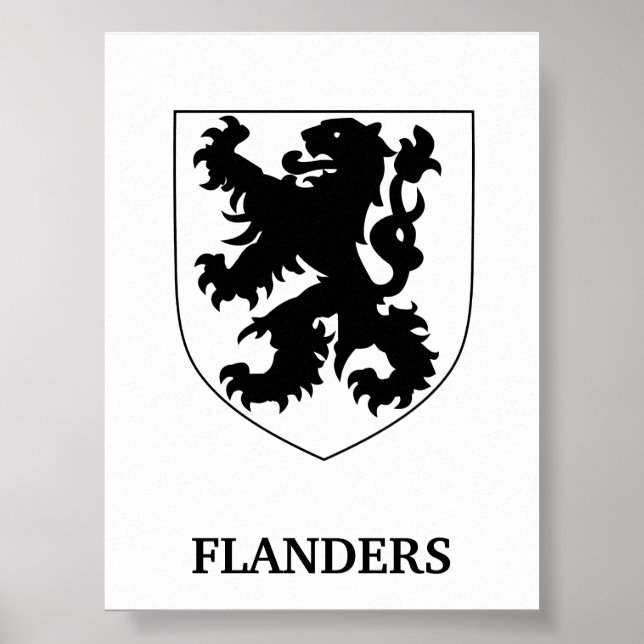 Flanders Lejon Grafisk Design Konst Poster (Framsidan)