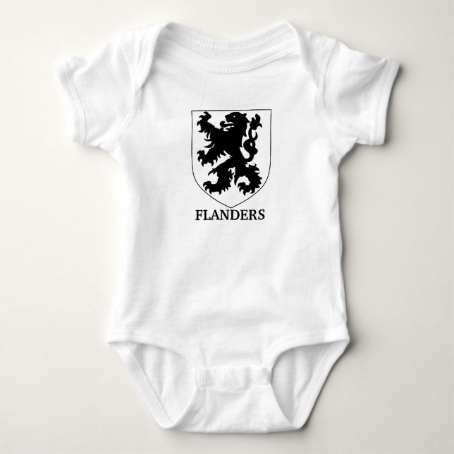 Flanders Lejon Grafisk Design Konst T Shirt (Framsida)