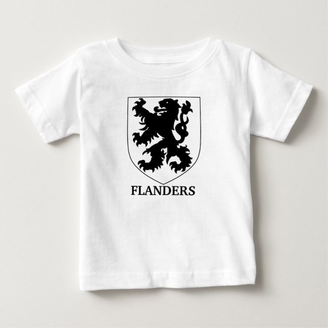 Flanders Lejon Grafisk Design Konst T Shirt (Framsida)