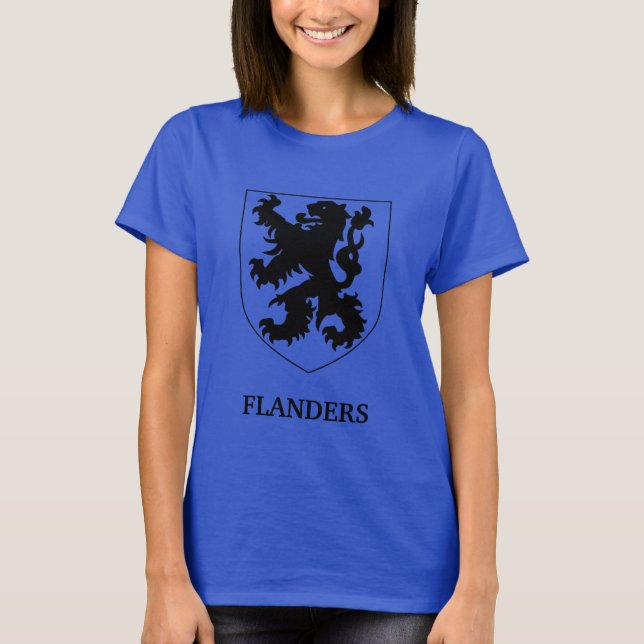 Flanders Lejon Grafisk Design Konst T Shirt (Framsida)