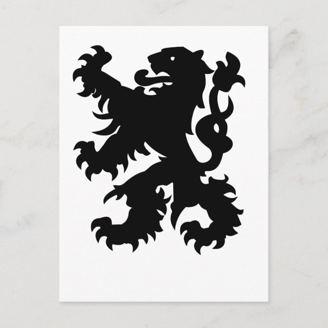 Flanders Lejonets emblem Vykort (Framsida)