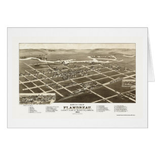 Flandreau panorama- karta för SD - 1883 Hälsningskort