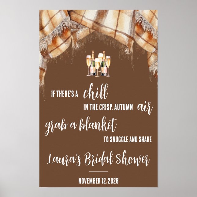 Flanell & Fizz, ta ett Blanket Shower-tecken Poster (Framsidan)