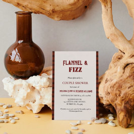 Flanell & fizz vinter röd & svartPar duschar Inbjudningar